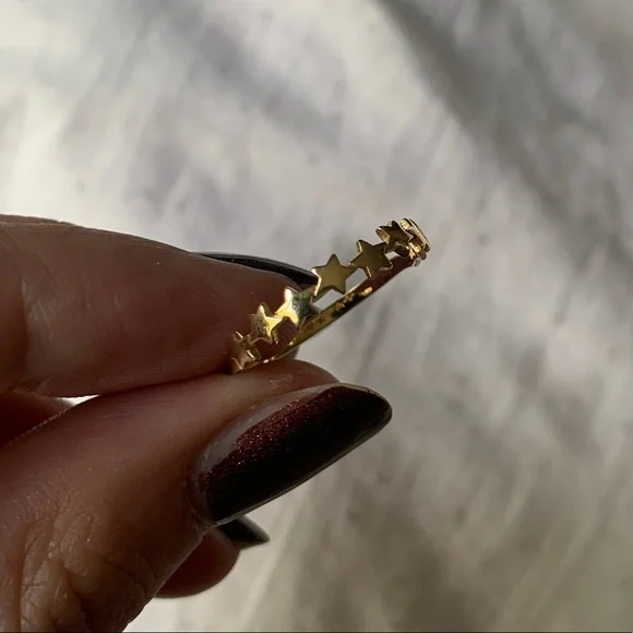 14k gold delicate star ring - size 8 - Picture 12 of 14